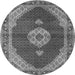 Square Medallion Gray Traditional Rug, tr4611gry