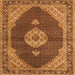 Serging Thickness of Medallion Orange Traditional Rug, tr4611org