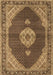 Machine Washable Medallion Brown Traditional Rug, wshtr4611brn