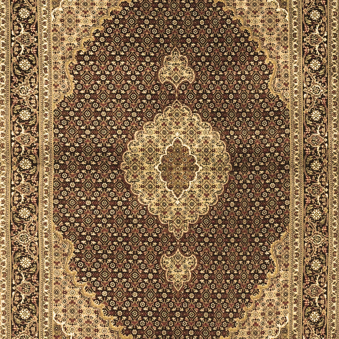 Machine Washable Medallion Brown Traditional Rug, wshtr4611brn