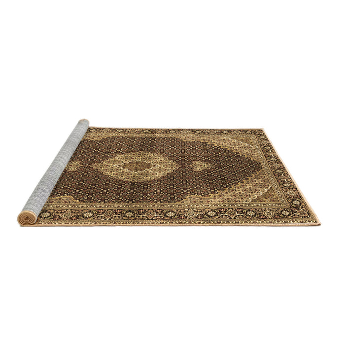 Sideview of Machine Washable Medallion Brown Traditional Rug, wshtr4611brn