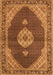 Serging Thickness of Machine Washable Medallion Orange Traditional Area Rugs, wshtr4611org