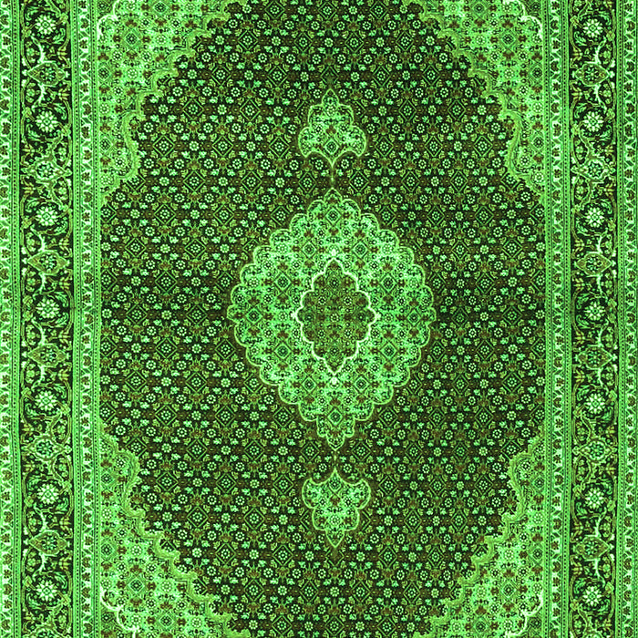 Serging Thickness of Machine Washable Medallion Green Traditional Area Rugs, wshtr4611grn