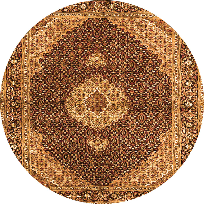 Square Medallion Orange Traditional Rug, tr4611org