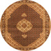 Square Medallion Orange Traditional Rug, tr4611org