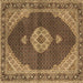 Square Medallion Brown Traditional Rug, tr4611brn