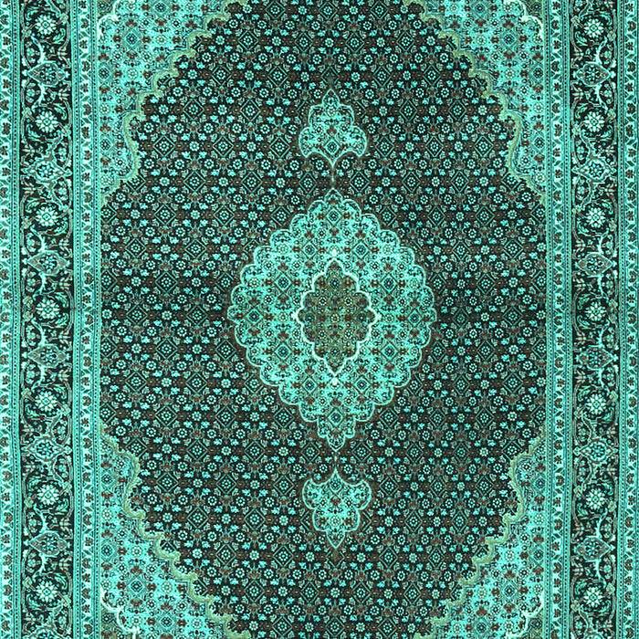 Machine Washable Medallion Turquoise Traditional Area Rugs, wshtr4611turq