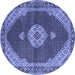 Round Medallion Blue Traditional Rug, tr4611blu