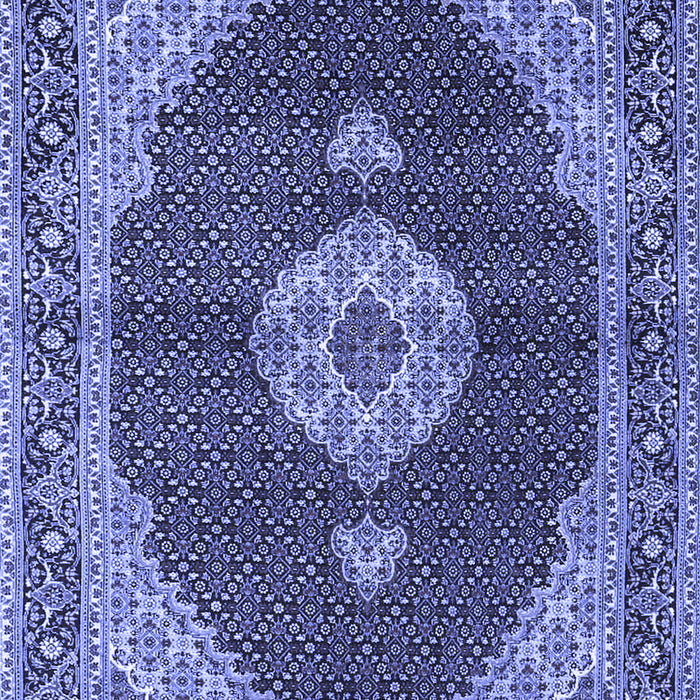 Machine Washable Medallion Blue Traditional Rug, wshtr4611blu