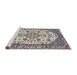 Sideview of Machine Washable Traditional Gray Rug, wshtr4612