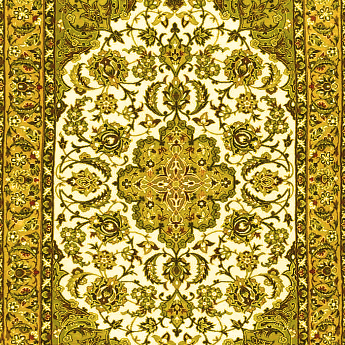 Medallion Yellow Traditional Rug, tr4612yw