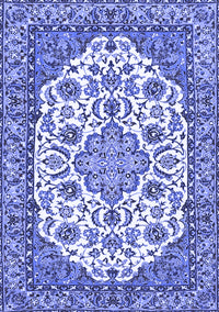 Medallion Blue Traditional Rug, tr4612blu