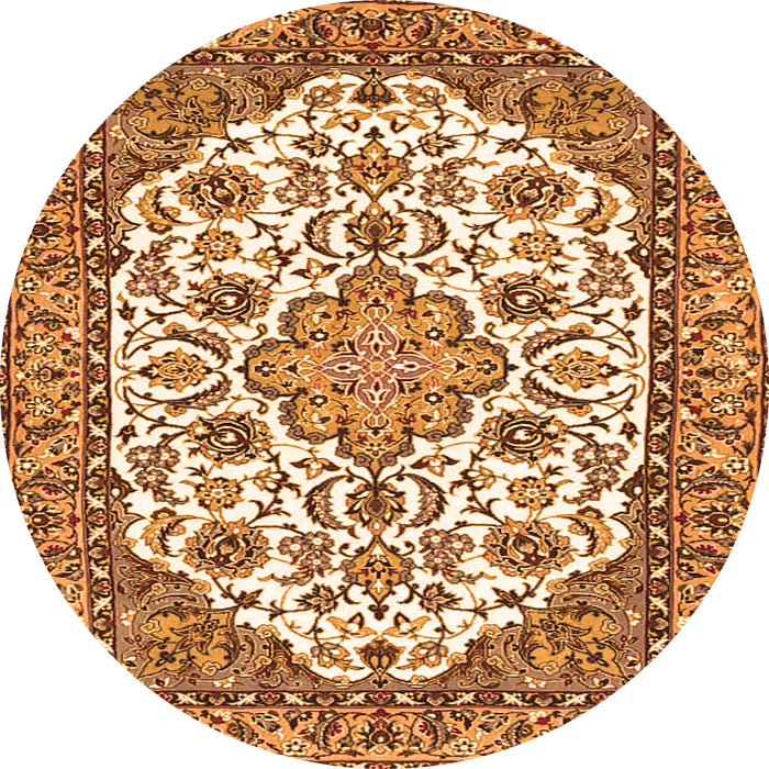 Machine Washable Medallion Orange Traditional Area Rugs, wshtr4612org
