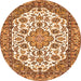 Machine Washable Medallion Orange Traditional Area Rugs, wshtr4612org