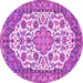 Round Medallion Pink Traditional Rug, tr4612pnk