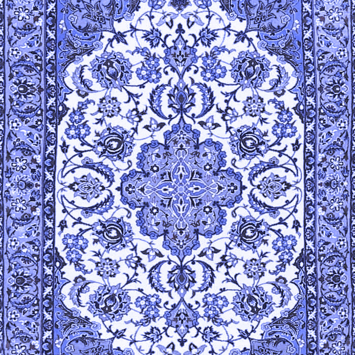 Medallion Blue Traditional Rug, tr4612blu