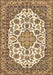 Machine Washable Medallion Brown Traditional Rug, wshtr4612brn