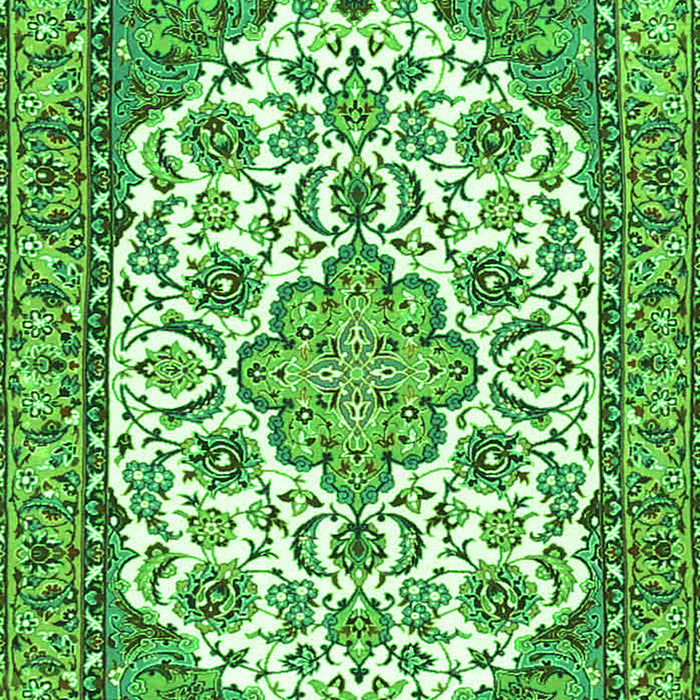 Medallion Green Traditional Rug, tr4612grn