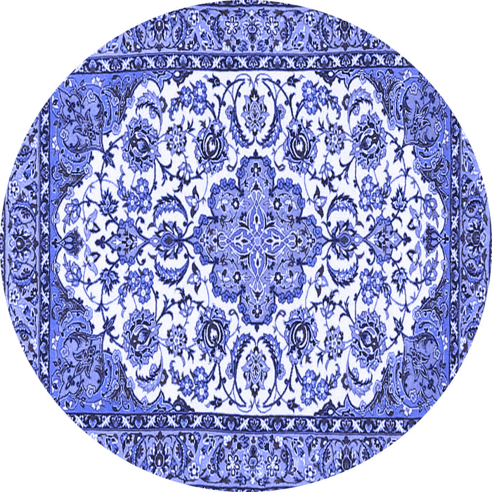 Round Medallion Blue Traditional Rug, tr4612blu