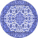 Round Medallion Blue Traditional Rug, tr4612blu