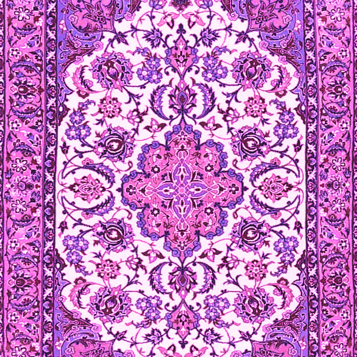 Machine Washable Medallion Pink Traditional Rug, wshtr4612pnk