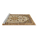 Sideview of Machine Washable Medallion Brown Traditional Rug, wshtr4612brn