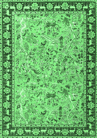 Animal Emerald Green Traditional Rug, tr4613emgrn