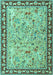 Machine Washable Animal Turquoise Traditional Area Rugs, wshtr4613turq