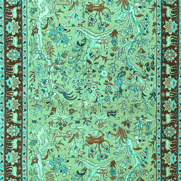 Machine Washable Animal Turquoise Traditional Area Rugs, wshtr4613turq