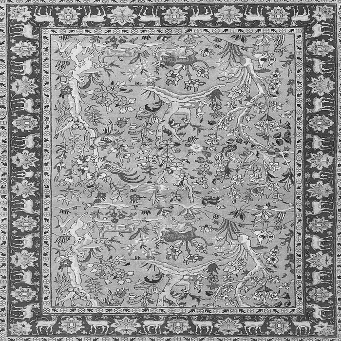 Round Machine Washable Animal Gray Traditional Rug, wshtr4613gry