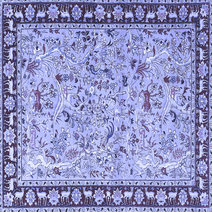 Square Machine Washable Animal Blue Traditional Rug, wshtr4613blu