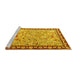 Sideview of Machine Washable Animal Yellow Traditional Rug, wshtr4613yw