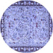 Round Animal Blue Traditional Rug, tr4613blu