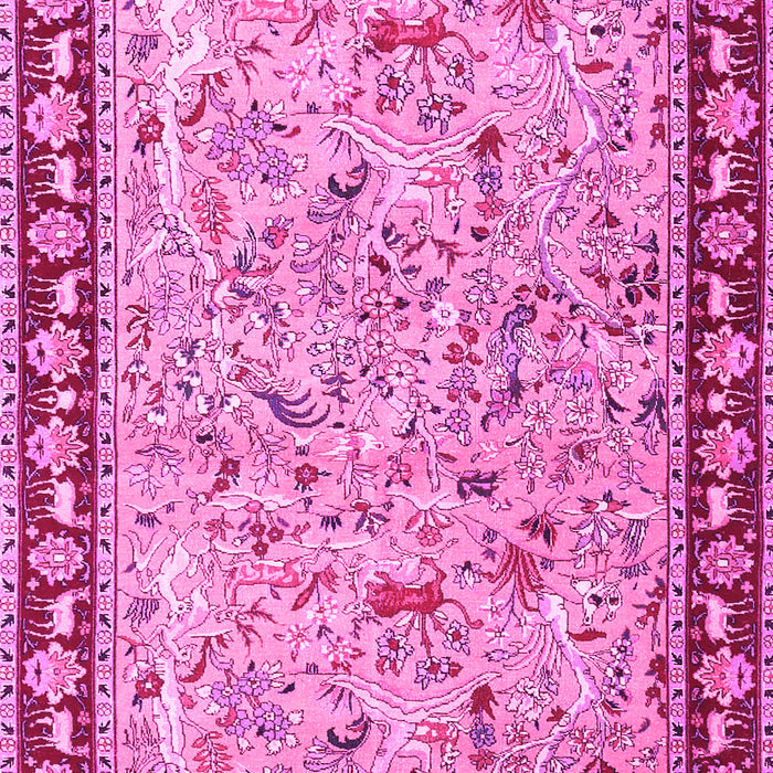 Machine Washable Animal Pink Traditional Rug, wshtr4613pnk
