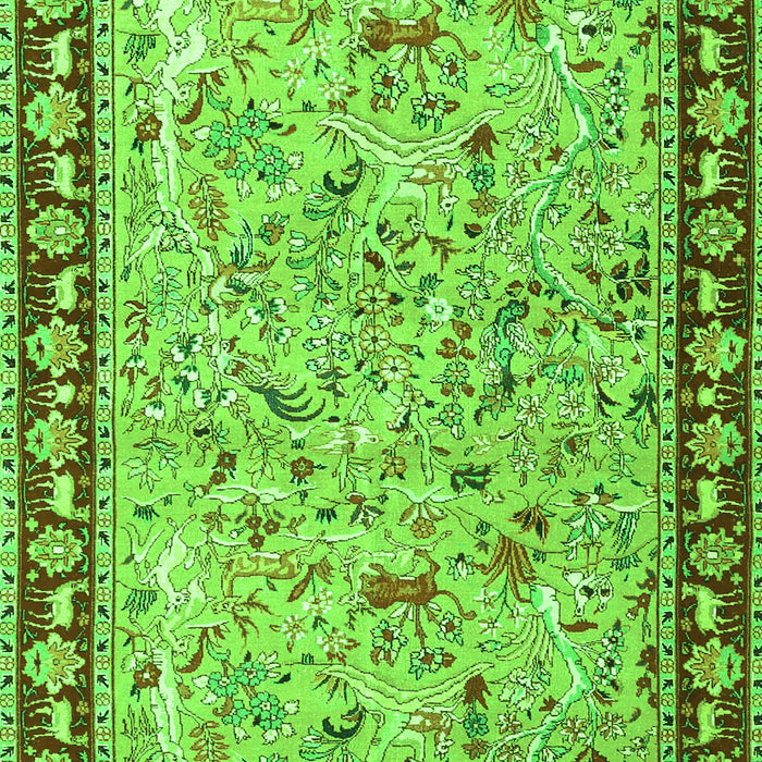 Animal Green Traditional Rug, tr4613grn