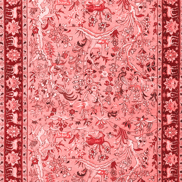 Machine Washable Animal Red Traditional Rug, wshtr4613red