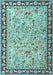 Animal Light Blue Traditional Rug, tr4613lblu