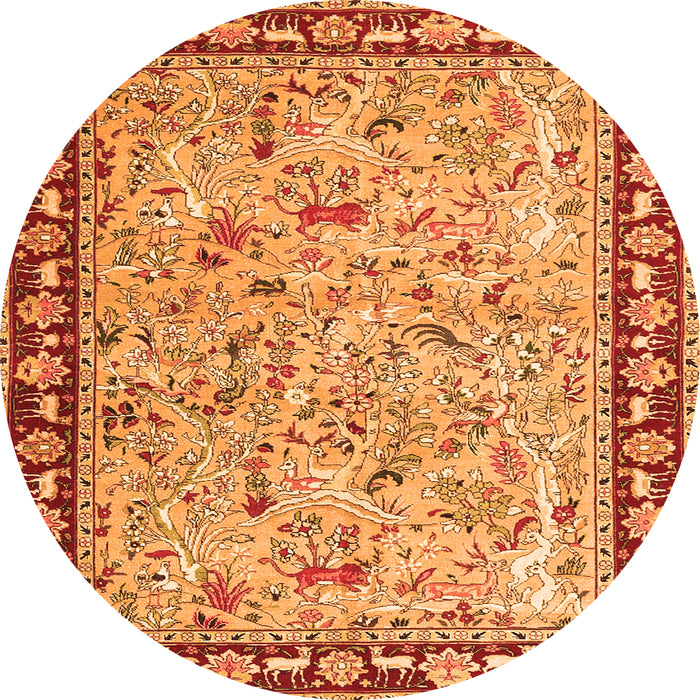 Square Animal Orange Traditional Rug, tr4613org