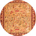 Square Animal Orange Traditional Rug, tr4613org