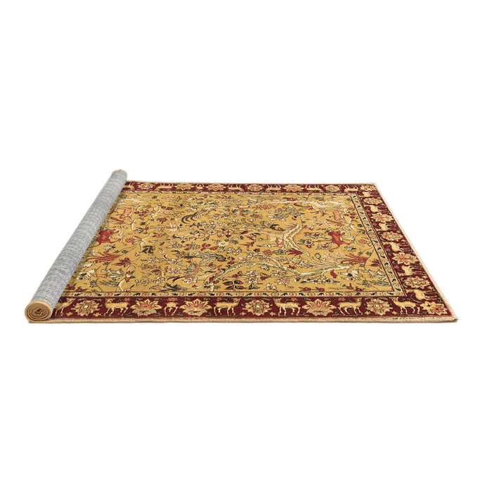 Sideview of Machine Washable Animal Brown Traditional Rug, wshtr4613brn