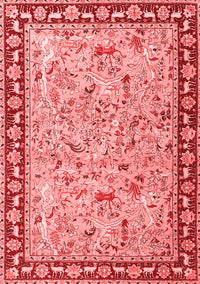 Animal Red Traditional Rug, tr4613red