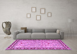 Machine Washable Animal Purple Traditional Area Rugs in a Living Room, wshtr4613pur