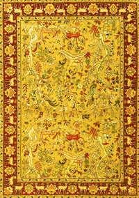 Animal Yellow Traditional Rug, tr4613yw