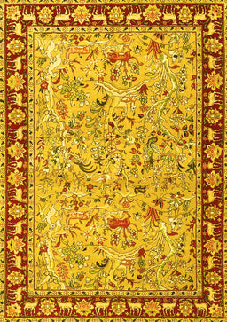 Animal Yellow Traditional Rug, tr4613yw