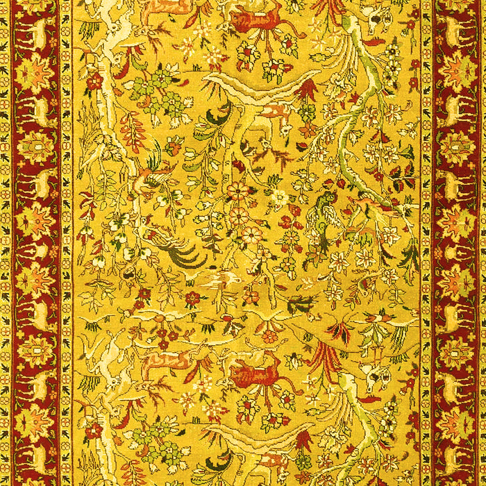 Animal Yellow Traditional Rug, tr4613yw