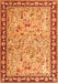 Serging Thickness of Machine Washable Animal Orange Traditional Area Rugs, wshtr4613org
