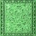 Square Animal Emerald Green Traditional Rug, tr4613emgrn