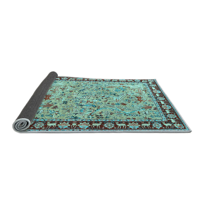 Sideview of Animal Light Blue Traditional Rug, tr4613lblu