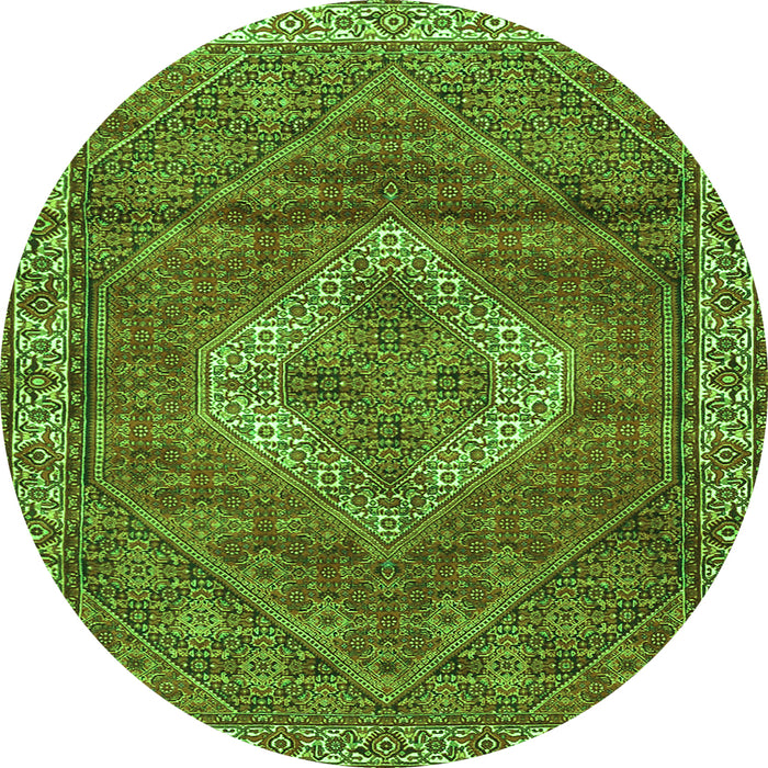 Square Medallion Green Traditional Rug, tr4614grn