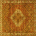 Square Medallion Yellow Traditional Rug, tr4614yw